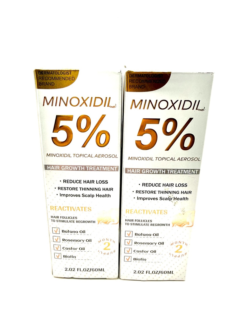 2x Minoxidil 5% Topical Hair Growth Aerosol 2.02 fl oz Each Sealed